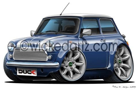 Classic Mini Cooper Blue DK (Items from £9.50)