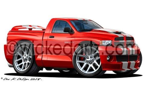 Dodge RAM SRT Pick Up Truck Red DK (Items from £9.50)