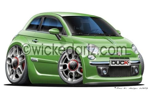 Fiat 500 Green DK (Items from £9.50)
