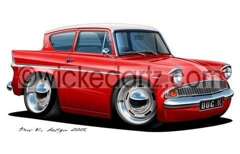 Ford Anglia 105E Saloon Red DK (Items from £9.50)