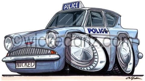 Ford Anglia Police Car Blue (Items from £9.50)