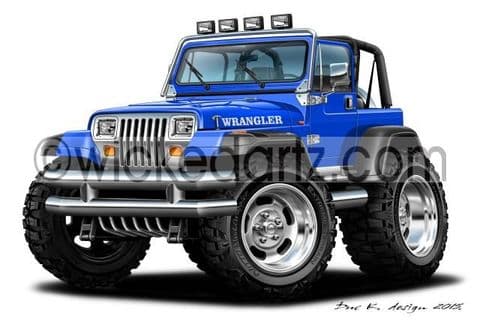 Jeep Wrangler YJ Blue DK (Items from £9.50)