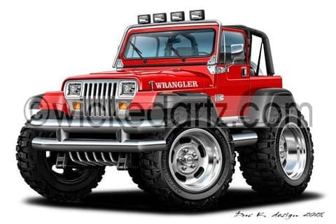 Jeep Wrangler YJ Red DK (Items from £9.50)