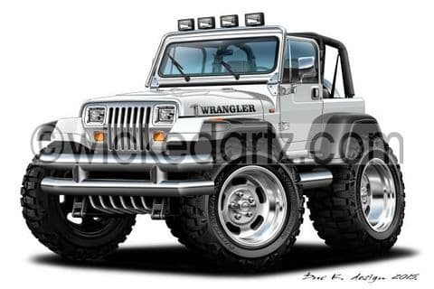 Jeep Wrangler YJ Silver DK (Items from £9.50)