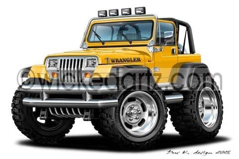 Jeep Wrangler YJ Yellow DK (Items from £9.50)