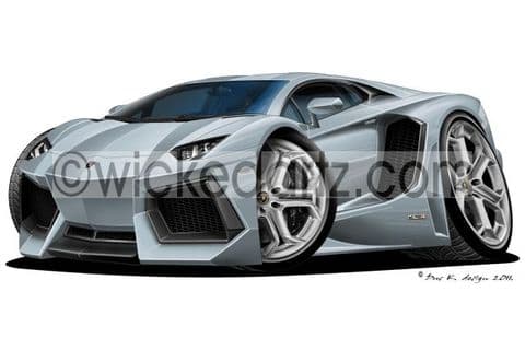 Lamborghini Aventador Silver DK (Items from £9.50)