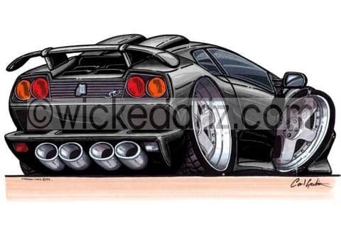Lamborghini Diablo (rear view) Black (Items from £9.50)