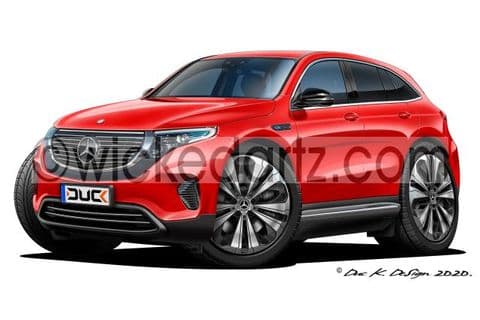 Mercedes EQC400 Electric SUV Red DK (Items from £9.50)