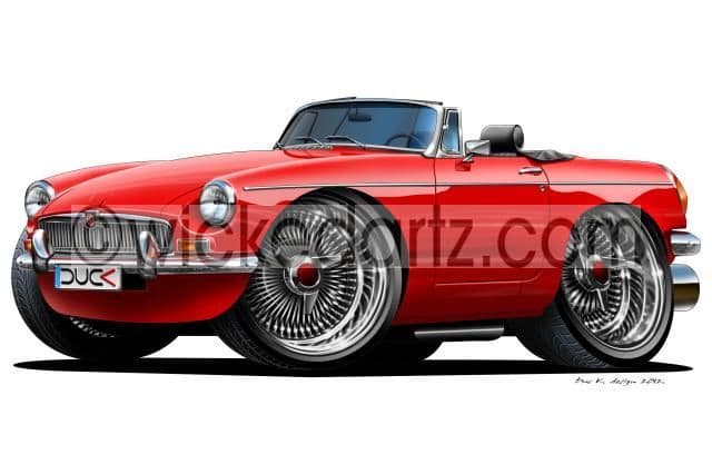 MGB Classic Roadster Red DK (Items from £9.50)