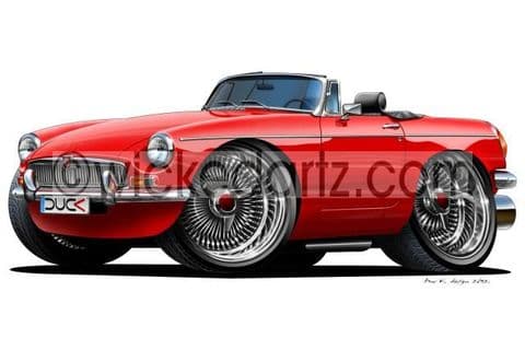 MGB Classic Roadster Red DK (Items from £9.50)
