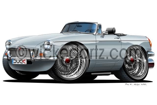 MGB Classic Roadster Silver DK (Items from £9.50)