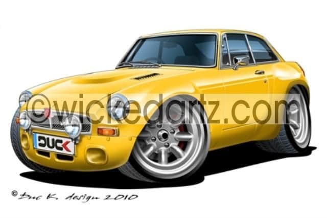 MGB GT Yellow DK (Items from £9.50)