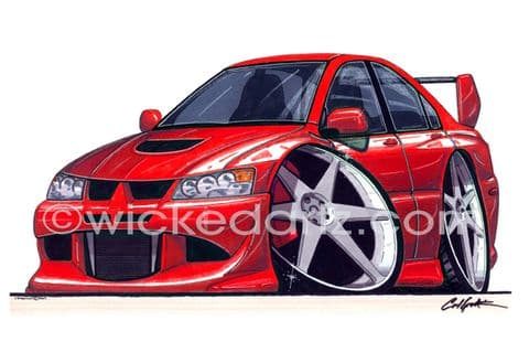 Mitsubishi EVO8 Red (Items from £9.50)