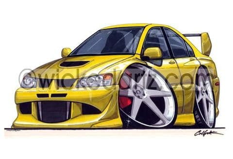 Mitsubishi EVO8 Yellow (Items from £9.50)