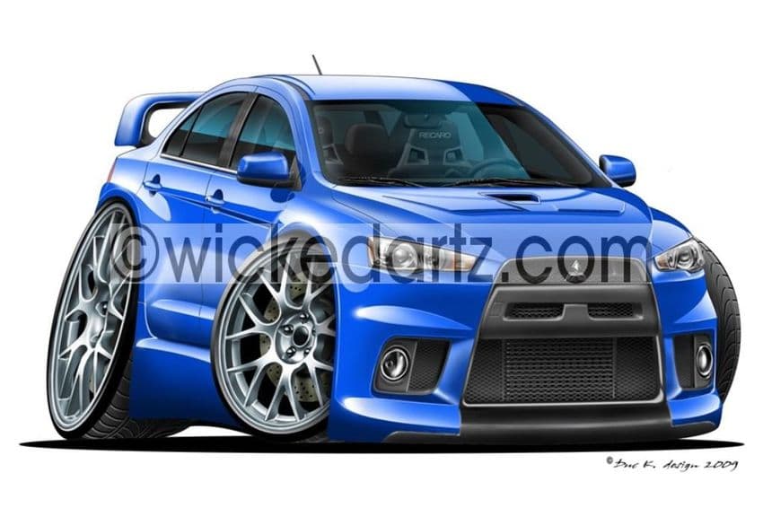 Mitsubishi Lancer EVO 10 Blue DK (Items from £9.50)