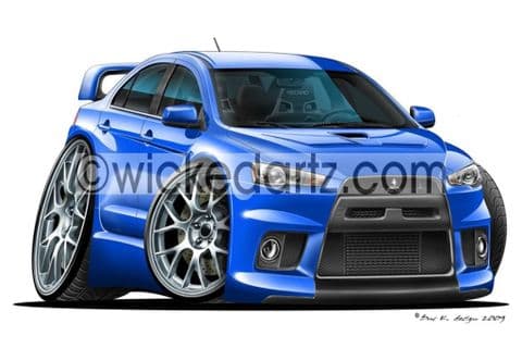 Mitsubishi Lancer EVO 10 Blue DK (Items from £9.50)