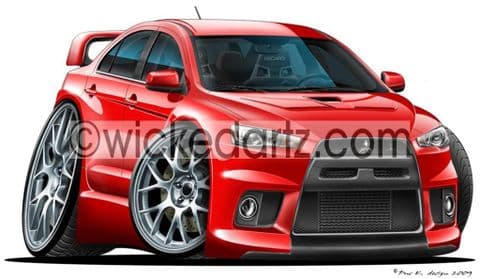 Mitsubishi Lancer EVO 10 Red DK (Items from £9.50)
