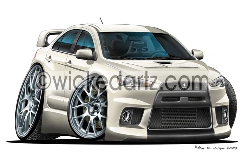 Mitsubishi Lancer EVO 10 White DK (Items from £9.50)