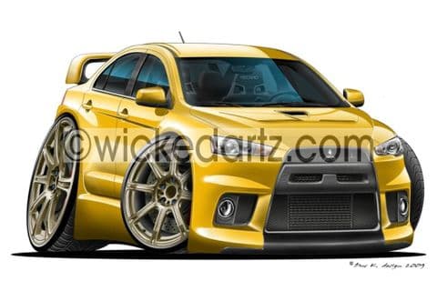 Mitsubishi Lancer EVO 10 Yellow DK (Items from £9.50)