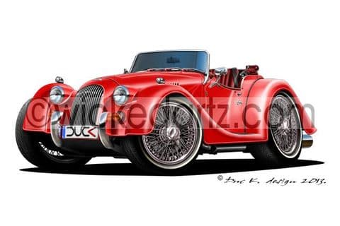 Morgan +4 Roadster Red DK (Items from £9.50)