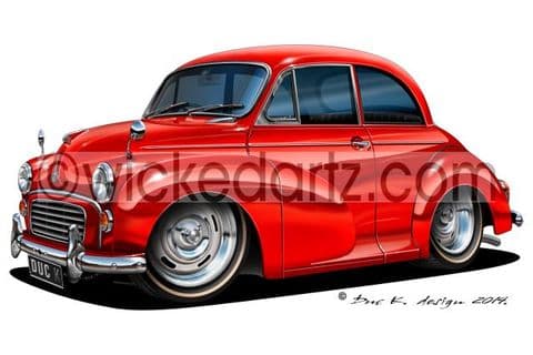 Morris Minor Classic Saloon Red DK (Items from £9.50)