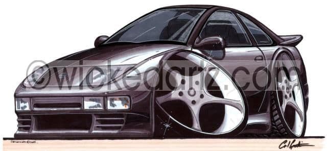 Kartoon How to draw a NISSAN 300ZX Z32 1990 / drawing a 3d car