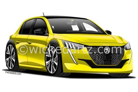 Peugeot 208 GT 2020+ Yellow (Items from £9.50)