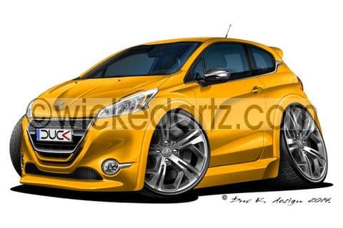 Peugeot 208 GTi Yellow DK (Items from £9.50)