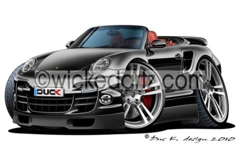 Porsche 911 Turbo Cabriolet Black DK (Items from £9.50)