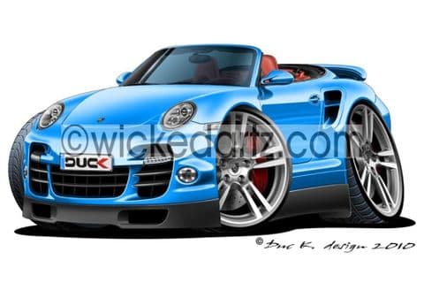 Porsche 911 Turbo Cabriolet Blue DK (Items from £9.50)
