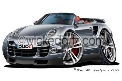 Porsche 911 Turbo Cabriolet Dark Silver DK (Items from £9.50)