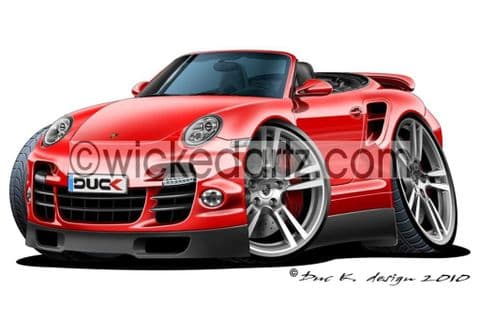 Porsche 911 Turbo Cabriolet Red DK (Items from £9.50)