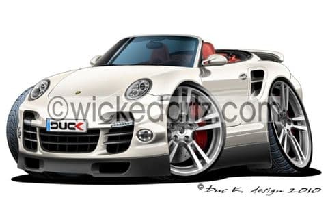 Porsche 911 Turbo Cabriolet White DK (Items from £9.50)