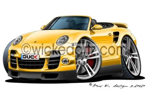 Porsche 911 Turbo Cabriolet Yellow DK (Items from £9.50)