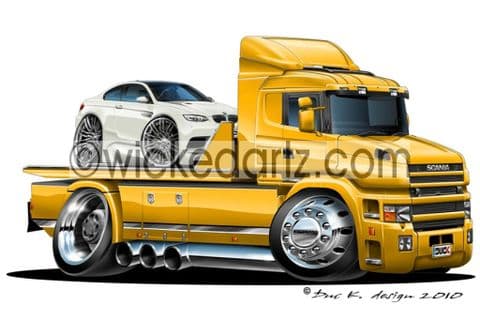 Scania Tow Truck with Car Yellow DK (Items from £9.50)