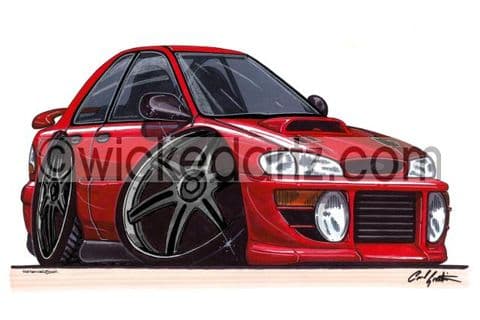 Subaru Impreza Classic Turbo Red with Black Alloys (Items from £9.50)