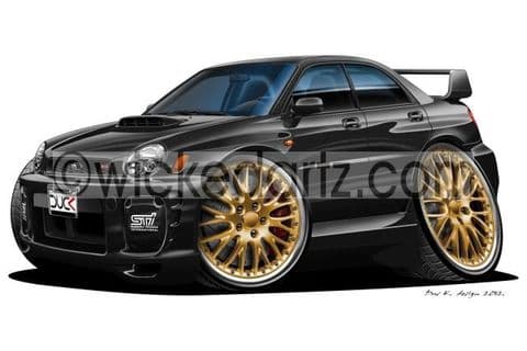 Subaru Impreza STi Turbo 'Bug Eye' Black DK (Items from £9.50)