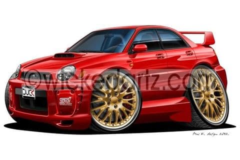 Subaru Impreza STi Turbo 'Bug Eye' Red DK (Items from £9.50)