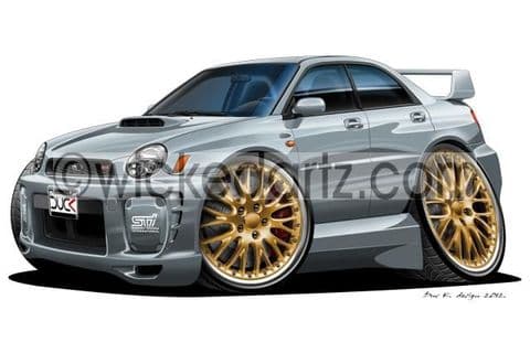 Subaru Impreza STi Turbo 'Bug Eye' Silver DK (Items from £9.50)