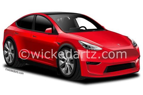 Tesla Model Y EV 2021+ Red (Items from £9.50)