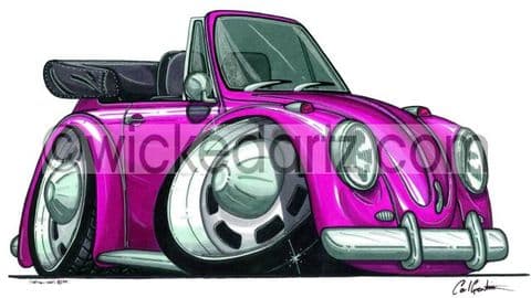 VW Beetle Convertible Deep Pink (Items from £9.50)