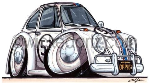 VW Beetle MK1 'Herbie' Film Car White (Items from £9.50)