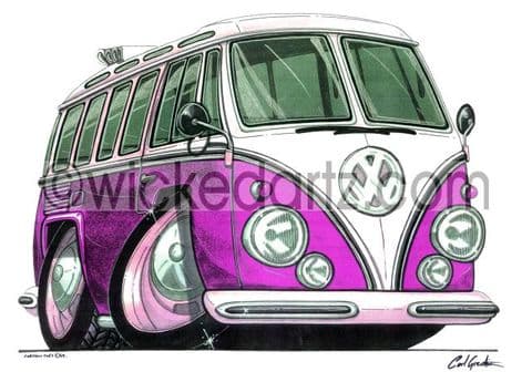 VW Camper Splitty Bright Pink (Items from £9.50)