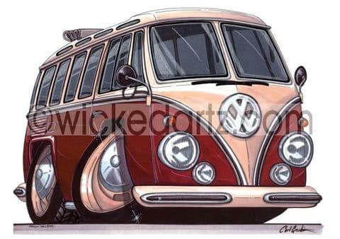VW Camper Splitty Burgundy (Items from £9.50)