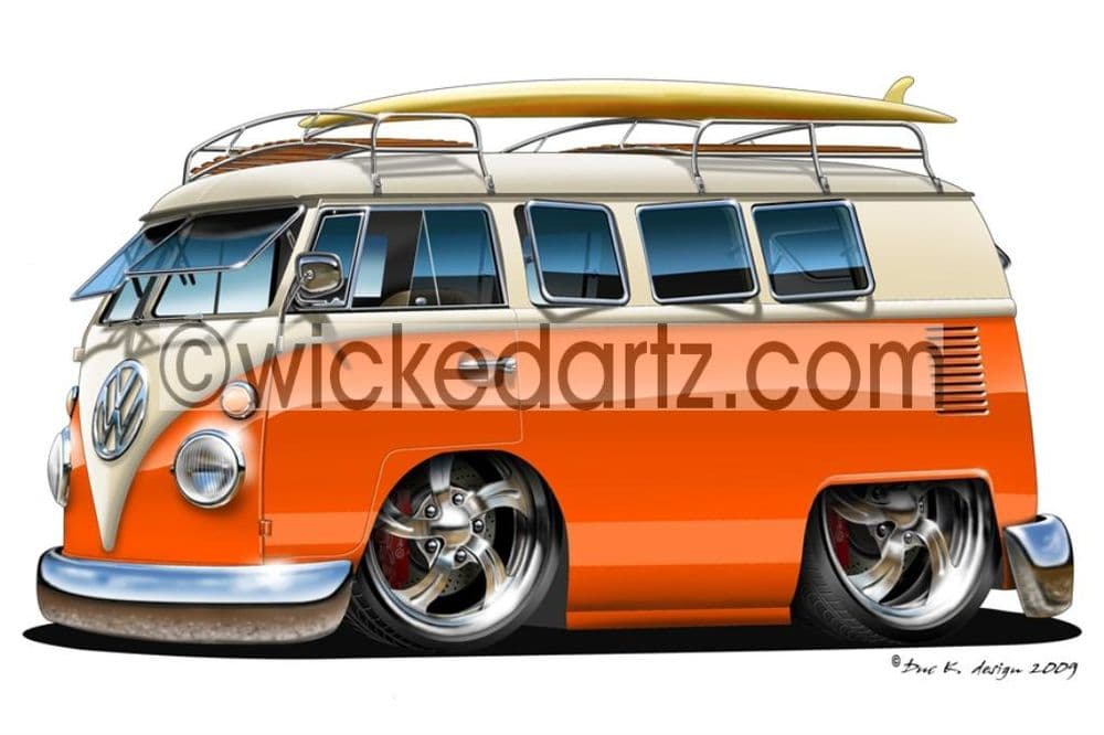 VW Camper Splitty Orange/White DK Items from 9 50
