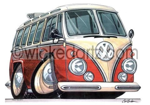 VW Camper Splitty Red (Items from £9.50)