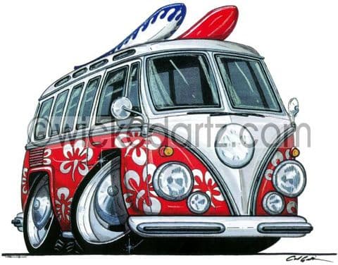 VW Camper Splitty Roxy Red (Items from £9.50)