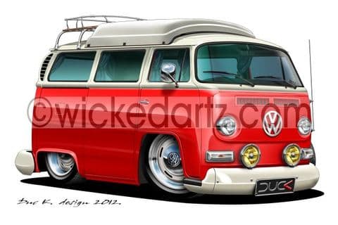 VW Camper T2 w/raising roof Red DK (Items from £9.50)