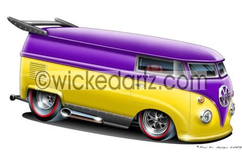 VW Drag Bus Purple/Yellow DK (Items from £9.50)