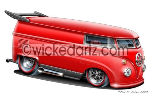 VW Drag Bus Red DK (Items from £9.50)
